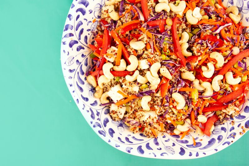 Nourishing kale and quinoa salad bowl