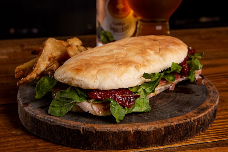 Colorful roasted vegetable sandwich